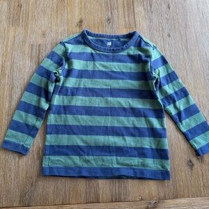 3/20$ Uniqlo Kids Blue & Green Striped Long Sleeve Shirt size 3-4